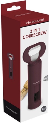 Sacacorchos de Giro - Abrelatas 3 en 1 Burdeos Vin Bouquet